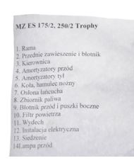 Śruby ocynk MZ ES 250/2 Trophy