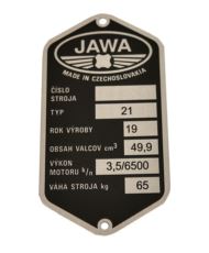 Tabliczka znamionowa Jawa 50 pionowa typ 21
