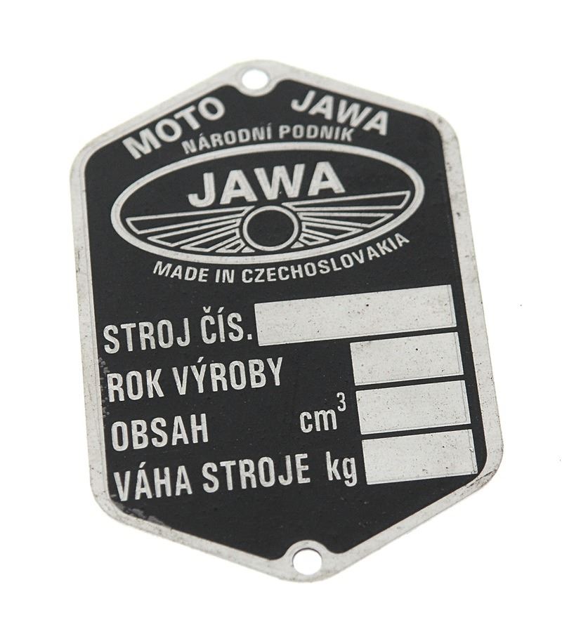 Tabliczka znamionowa Jawa od 1950 roku