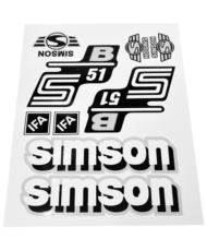 Naklejki komplet Simson S51 B srebrne