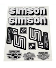 Naklejki komplet Simson S51 Elektronic srebrne