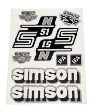 Naklejki komplet Simson S51 N srebrne