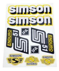 Naklejki komplet Simson S51 Enduro żółte