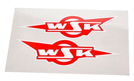 Naklejki WSK garbuska na zbiornik czerwone - para