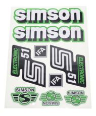 Naklejki komplet Simson S51 Elektronic zielone