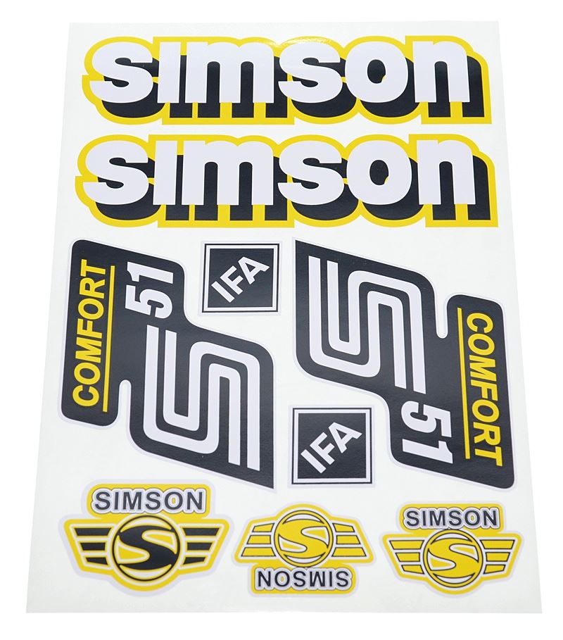 Naklejki komplet Simson S51 Comfort żółte