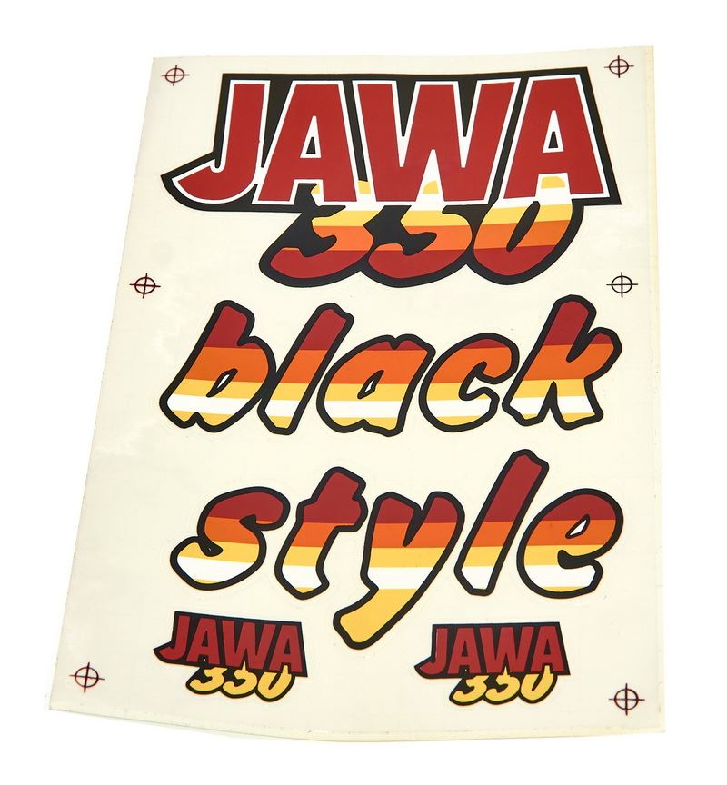 Naklejki Jawa 350 640 Black Style czerwone