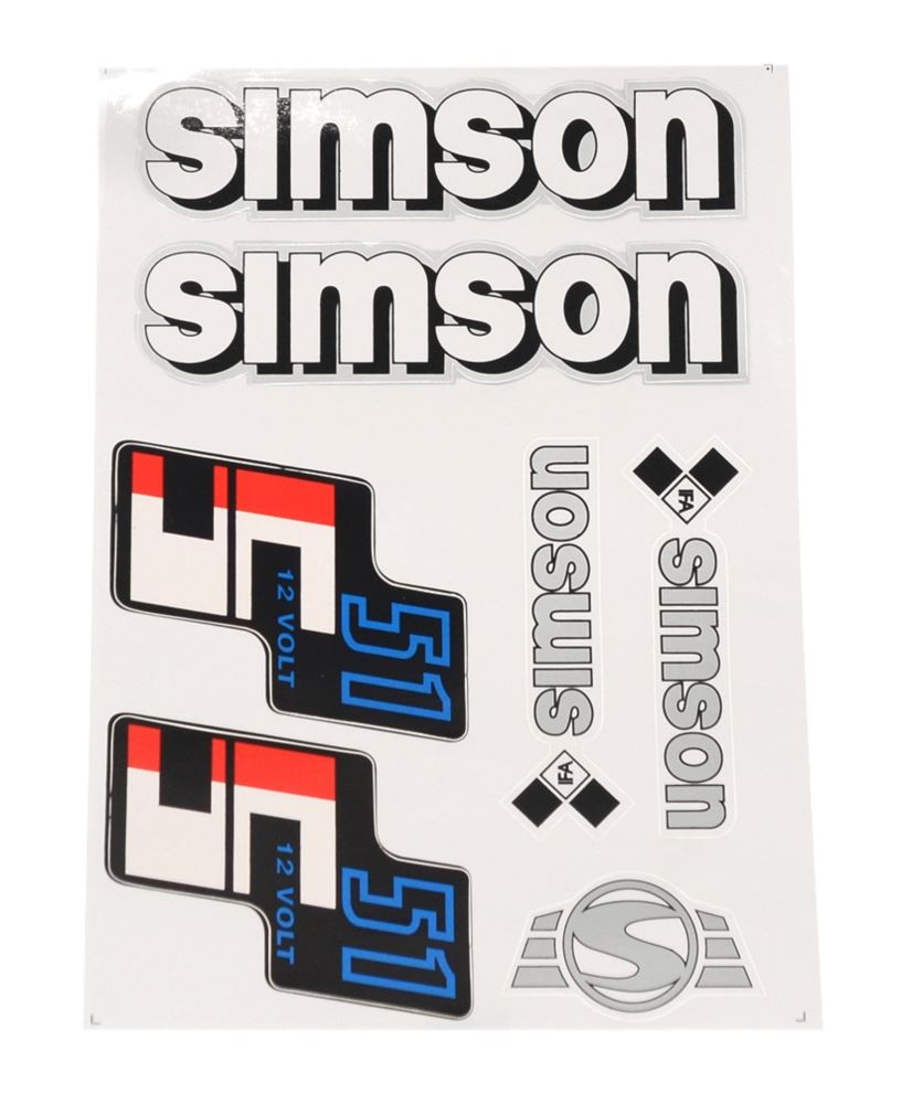 Naklejki komplet Simson S51 12V