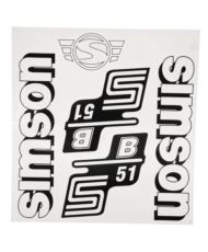 Naklejki komplet Simson S51 B białe