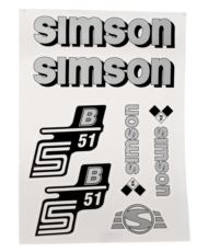Naklejki komplet Simson S51 B srebrne